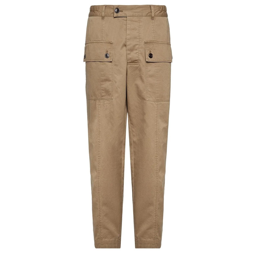 Barbour Maison Kitsune Cargo Trousers Trench Tan Khaki Pants Ankle NWT 42x32 - Picture 2 of 14